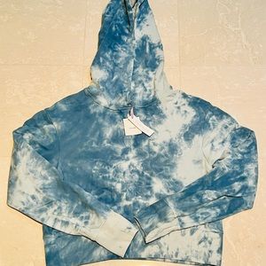 BNWT Dannijo blue and white tie dye hoodie sweatshirt * size M.